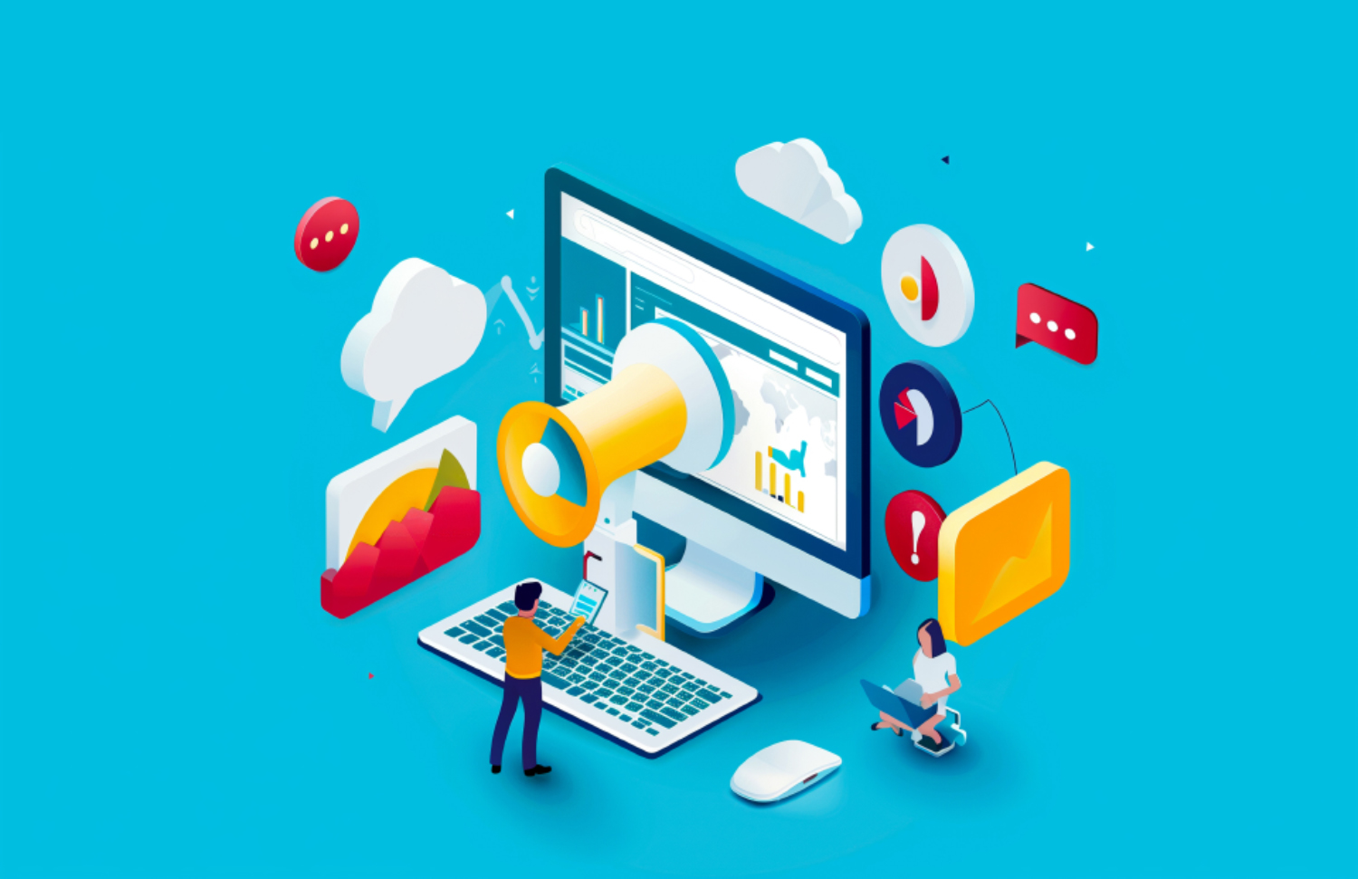 WEBサイトのコンテンツ選びをしているイラスト